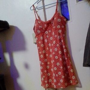 Red Floral Spaghetti Strap Dress